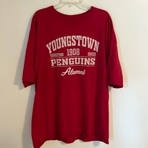 Youngstown Penguins Red alumni t-shirt 1908. Hanes 100% preshrunken Cotton 3XL